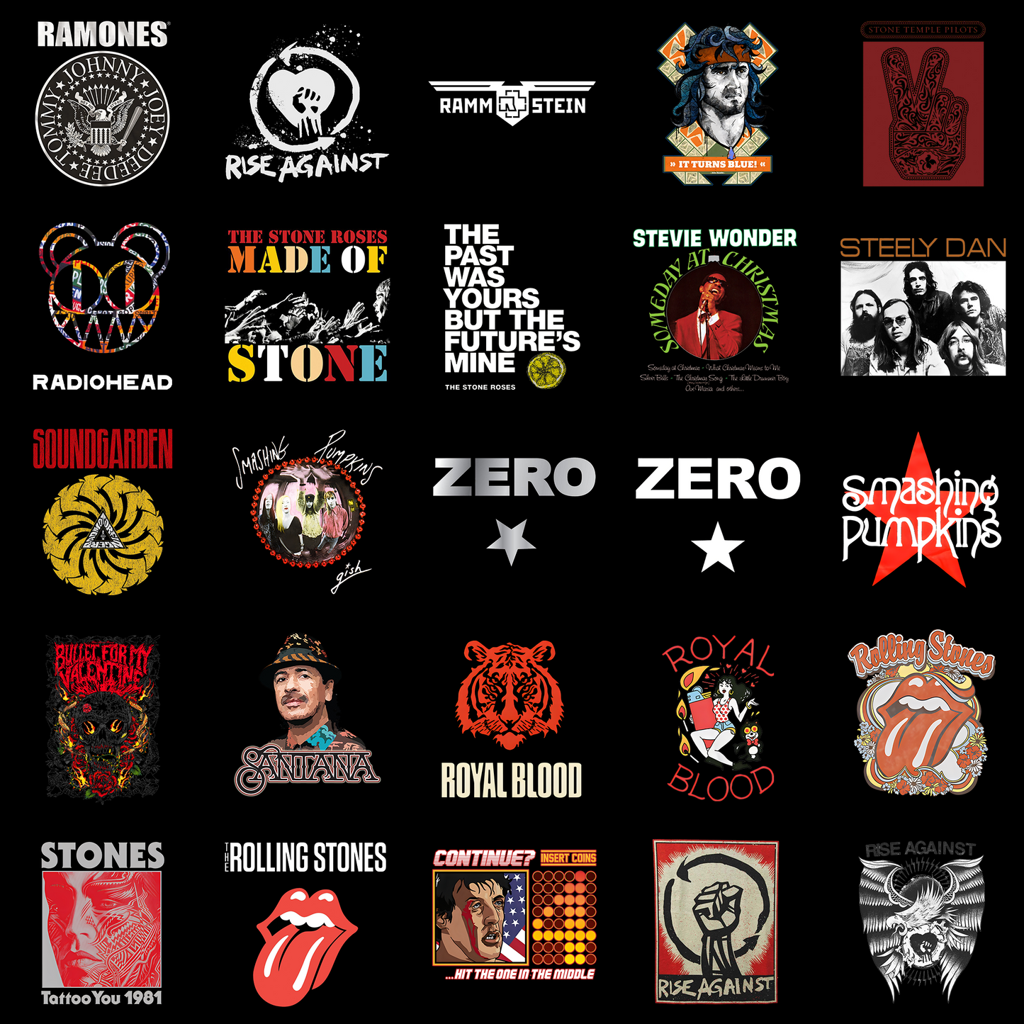 25 Legendary Band Posters – Premium Rock & Alternative Digital Art Pack