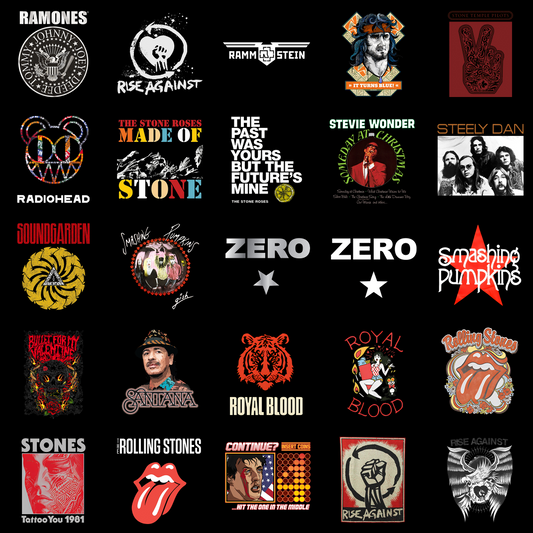 25 Legendary Band Posters โ Premium Rock & Alternative Digital Art Pack