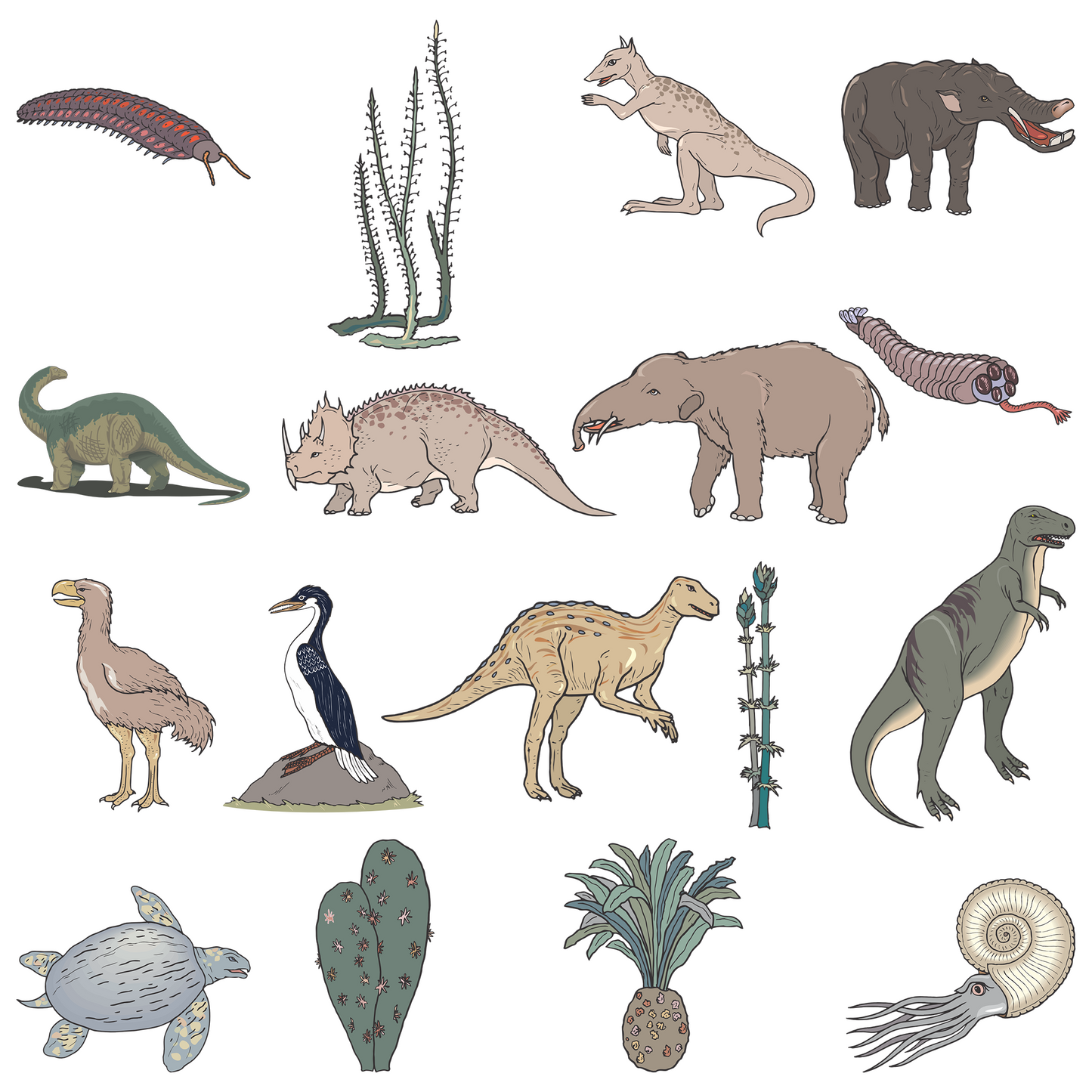 200+ Prehistoric Creatures Clipart Bundle – Digital Illustration Pack