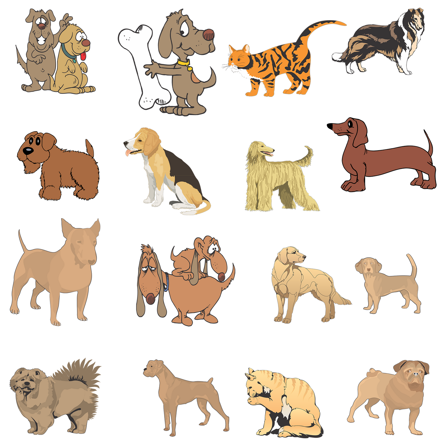 200+ Cartoon Cute Pets Clipart – Digital Download
