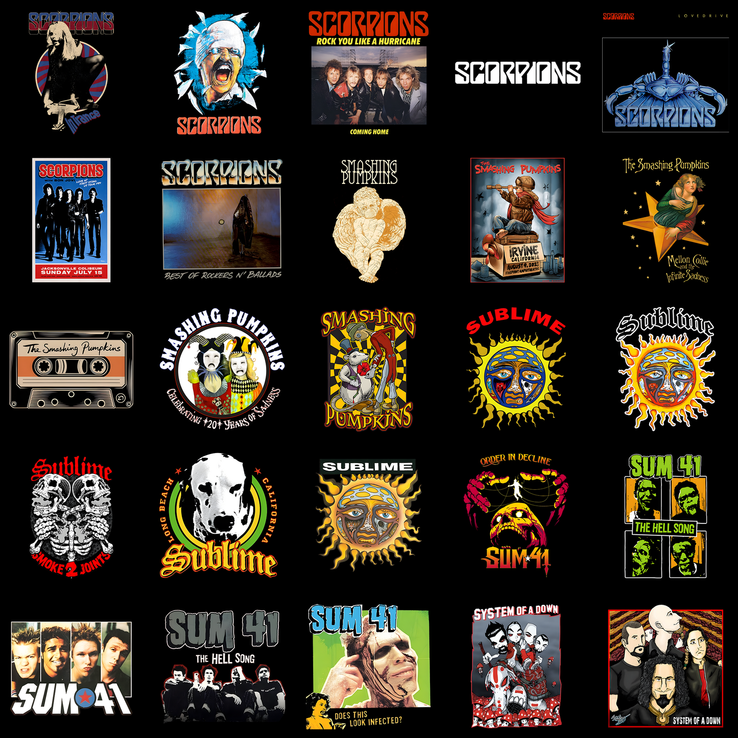 25 Trending Rock Band Artworks Bundle – High-Quality Digital Collection