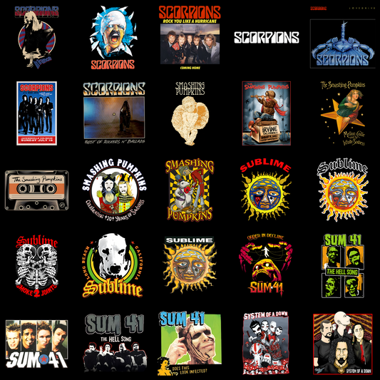 25 Trending Rock Band Artworks Bundle โ High-Quality Digital Collection