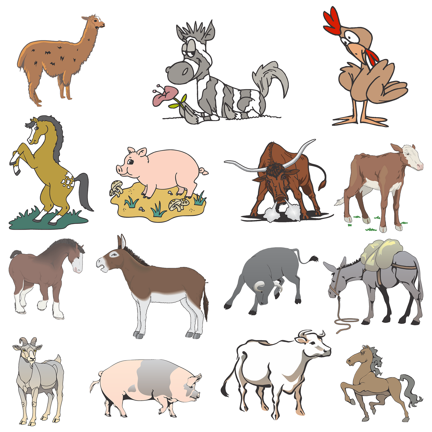 100+ Farm Animal Clipart – Cute Digital Artwork Set