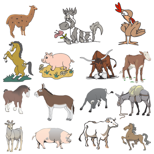 100+ Farm Animal Clipart – Cute Digital Artwork Set