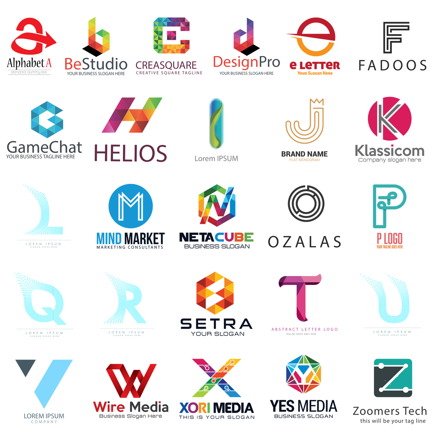 200++ A-Z Editable Business Logos Pack