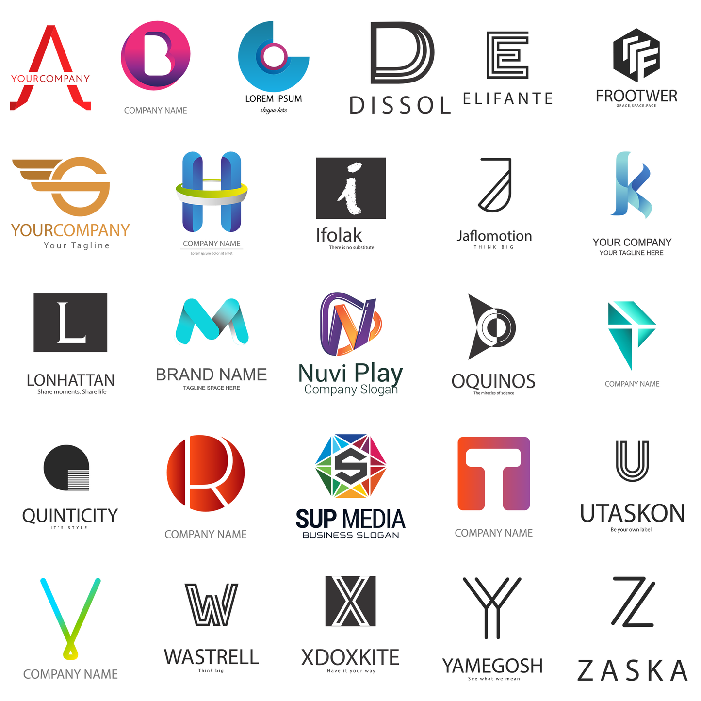 200++ A-Z Editable Business Logos Pack Series 2