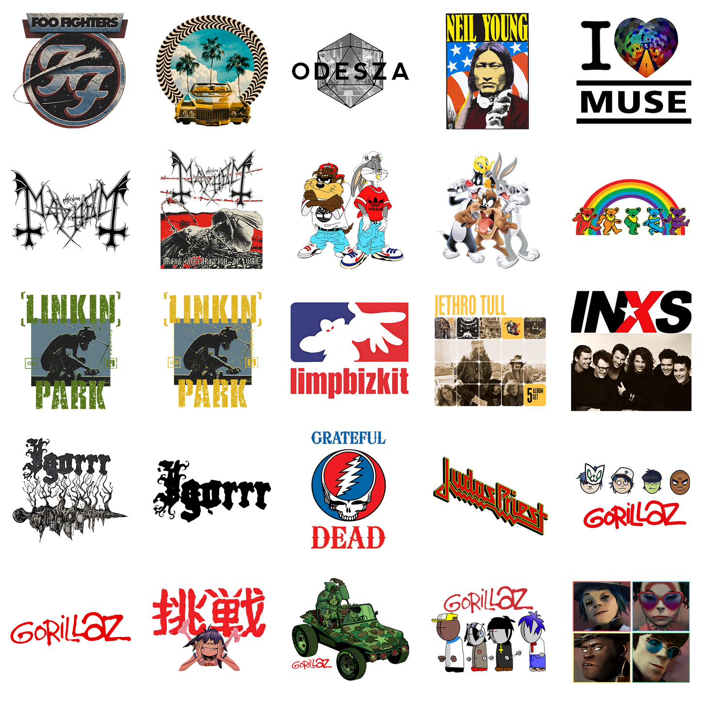 25 Modern Rock & Alternative Band Posters – Digital Art Pack