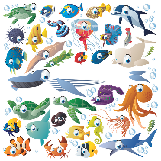 26 Cute Sea Animals Clipart – Cartoon Ocean Creatures