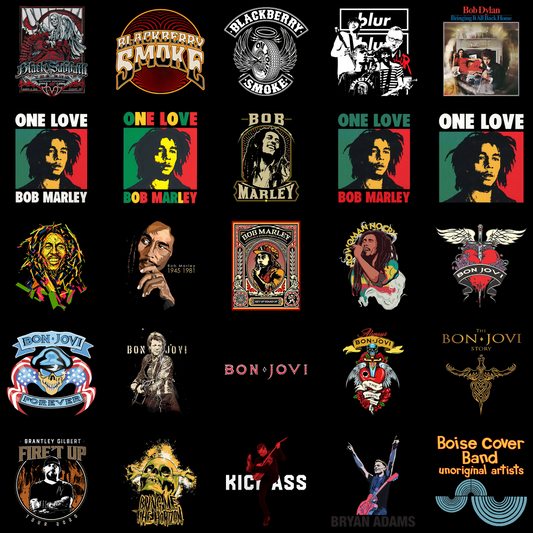 Legendary Music Artists Digital Artwork Collection โ 25 Designs