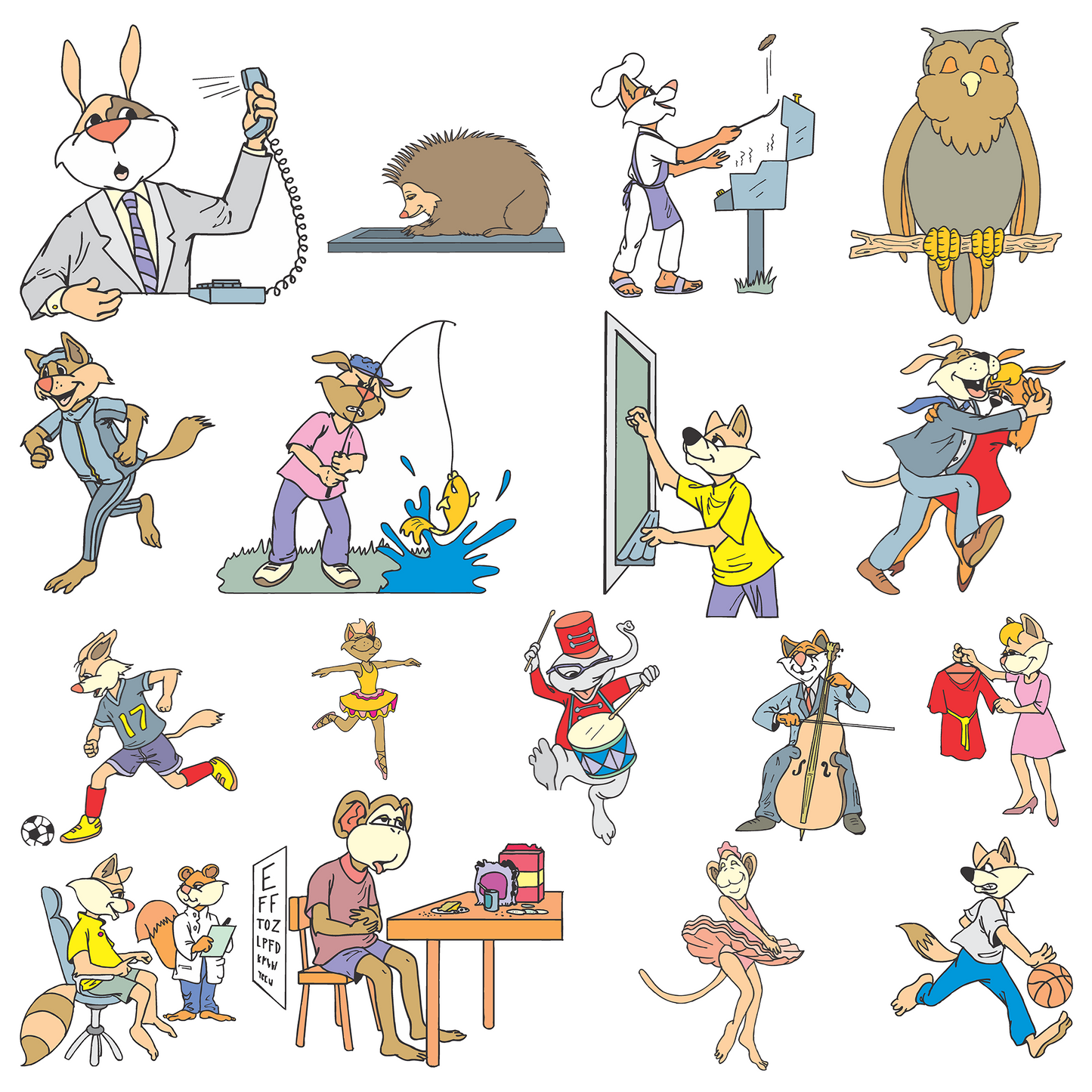 100+ Funny Animal Characters – Cartoon Animal Clipart Set