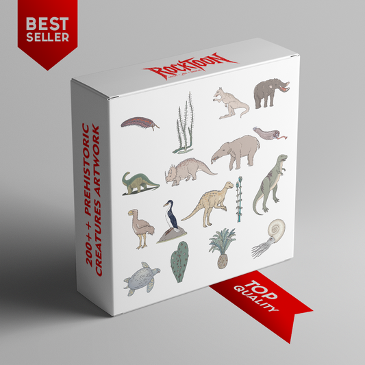 200+ Prehistoric Creatures Clipart Bundle – Digital Illustration Pack