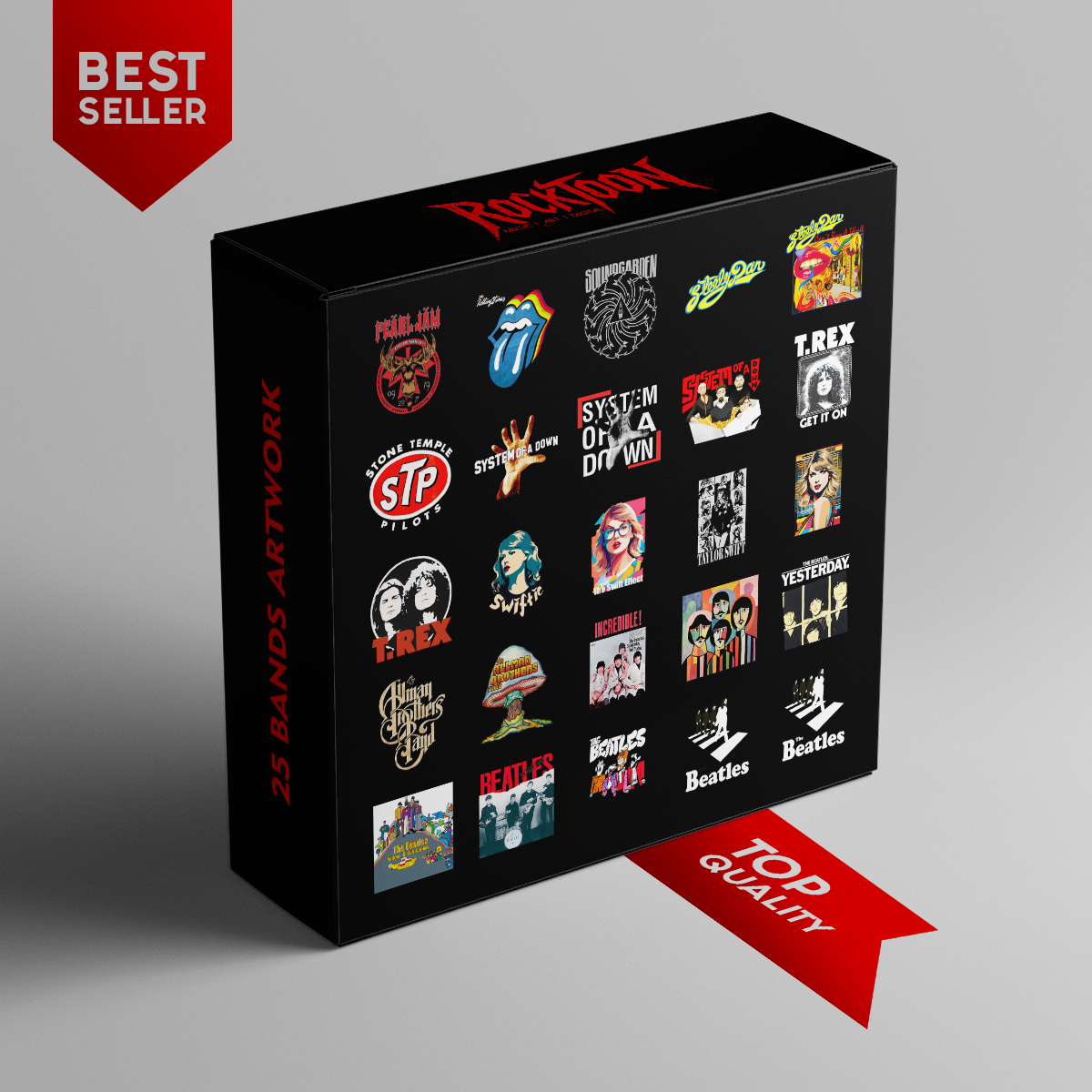 Iconic Rock Music Legends Digital Artwork Set – 25 PNG Files