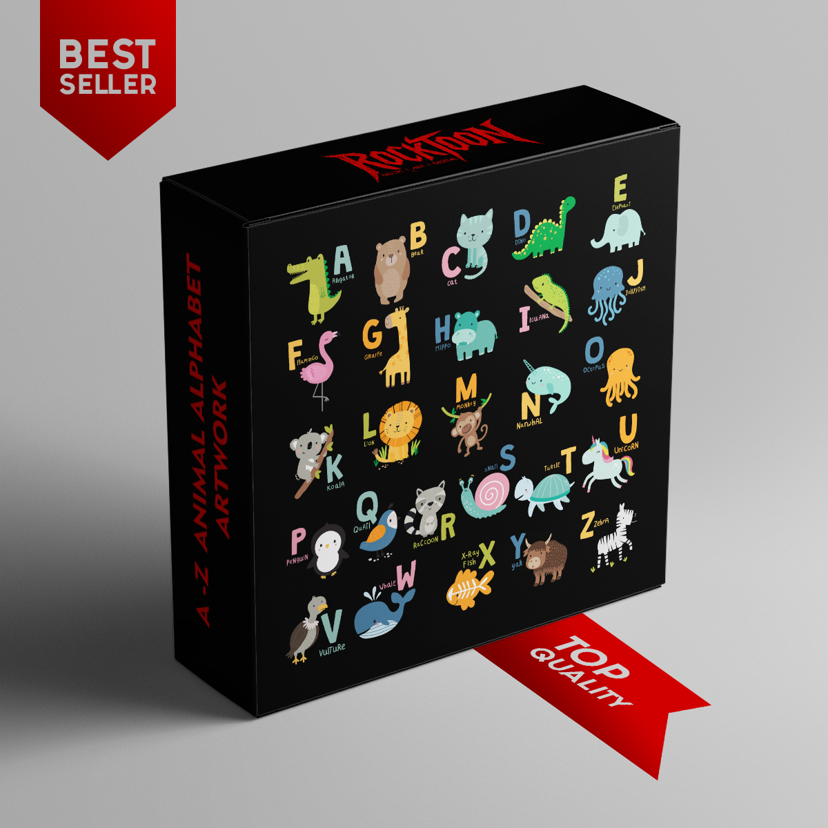 A-Z Animals and Letters – Colorful Kids Learning Poster Artwork