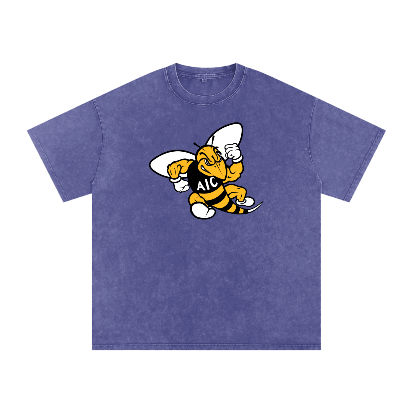 AIC t shirt, Yellow Jackets sh,Yellow Jackets shirt,hornet mascot tee,cartoon hornet graphic,yellow jackets,bee logo,fierce hornet,buzzing insect,yellow black design,powerful wasp