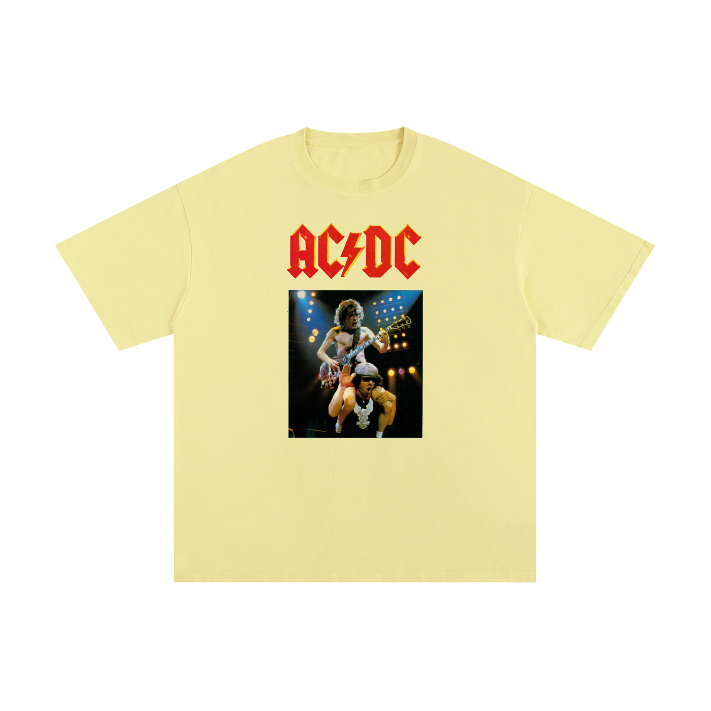 ACDC poster, Angus Young, Bria,ACDC poster,Angus Young,Brian Johnson,ACDC stage shot,80s rock band,live rock concert,ACDC Merch,ACDC shirt,ACDC Vintage design
