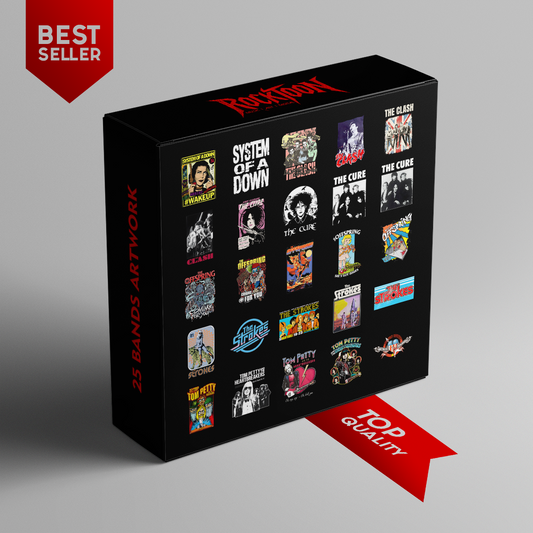 25 Premium Digital Collection Iconic Rock Band Artworks PNG
