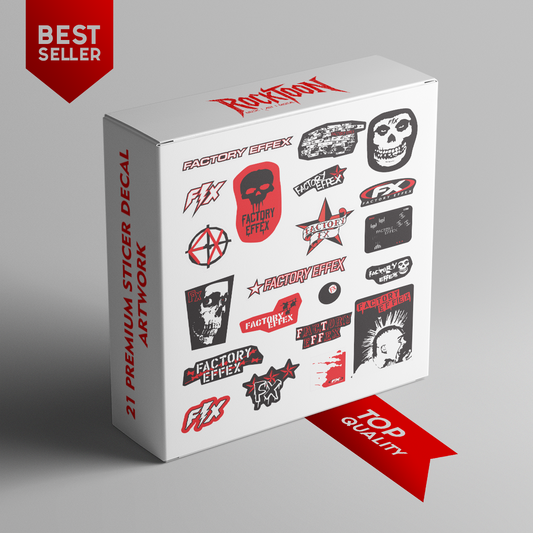 Factory EFFEX Style Sticker Set – 21 Cool Punk Rock Inspired Decals