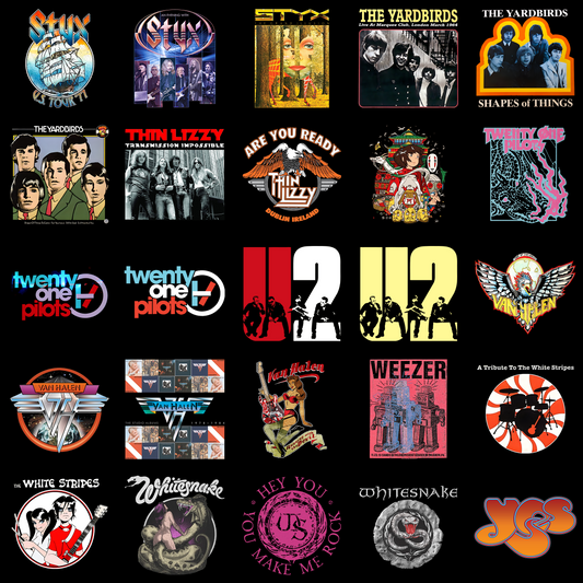 Vintage & Modern Rock Band Art Bundle - 25 High Quality PNG