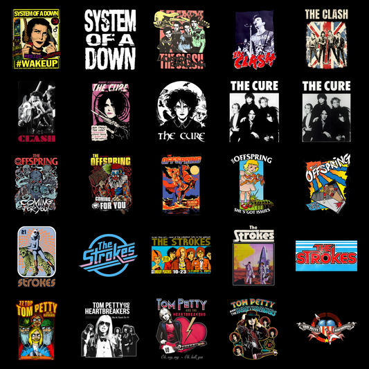 25 Premium Digital Collection Iconic Rock Band Artworks PNG