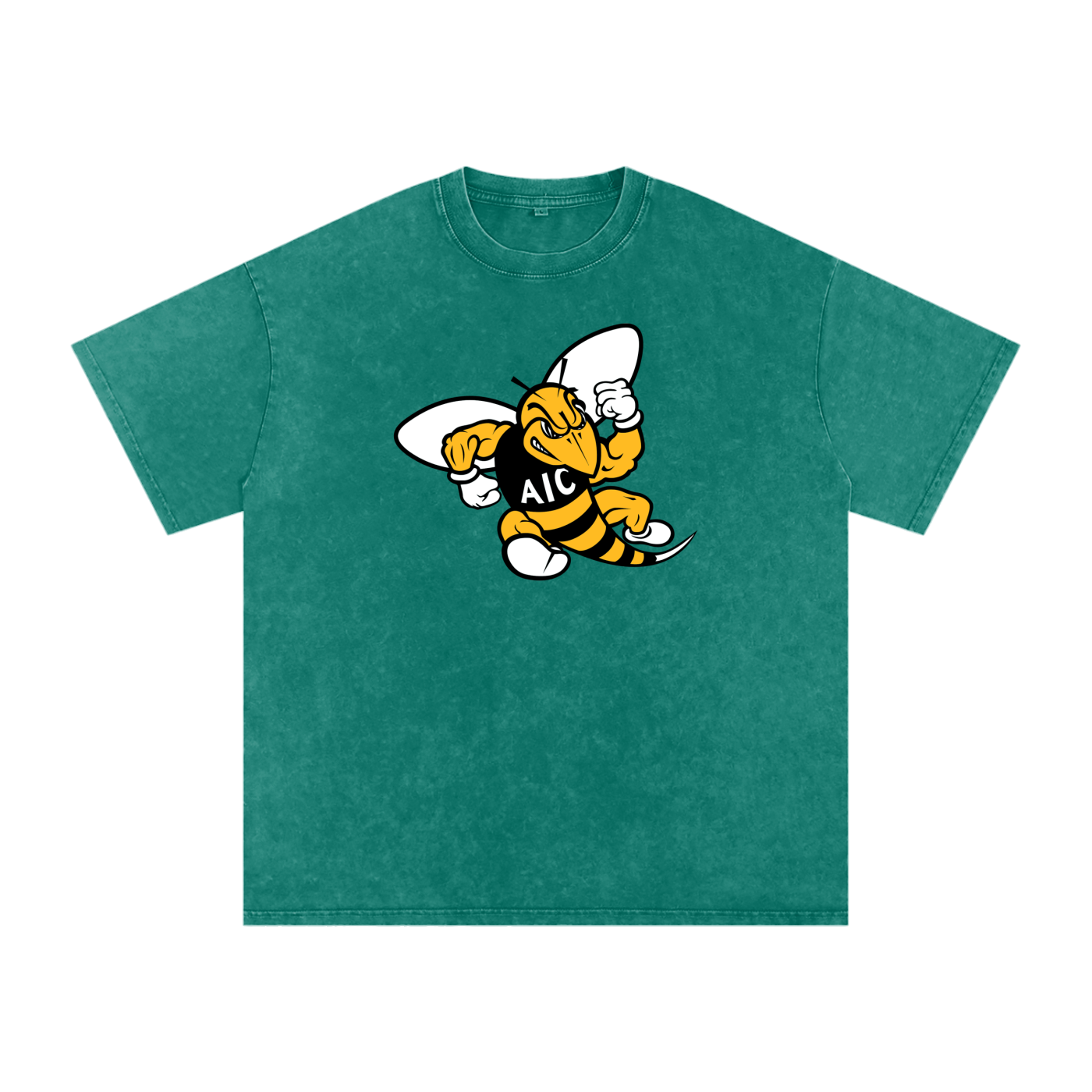 AIC t shirt, Yellow Jackets sh,Yellow Jackets shirt,hornet mascot tee,cartoon hornet graphic,yellow jackets,bee logo,fierce hornet,buzzing insect,yellow black design,powerful wasp