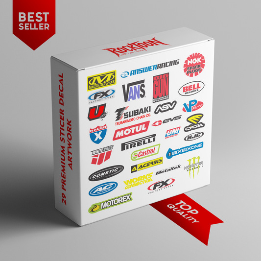 29 Motorbike Decals Vector Set – Racing & Gear Brand Logos
