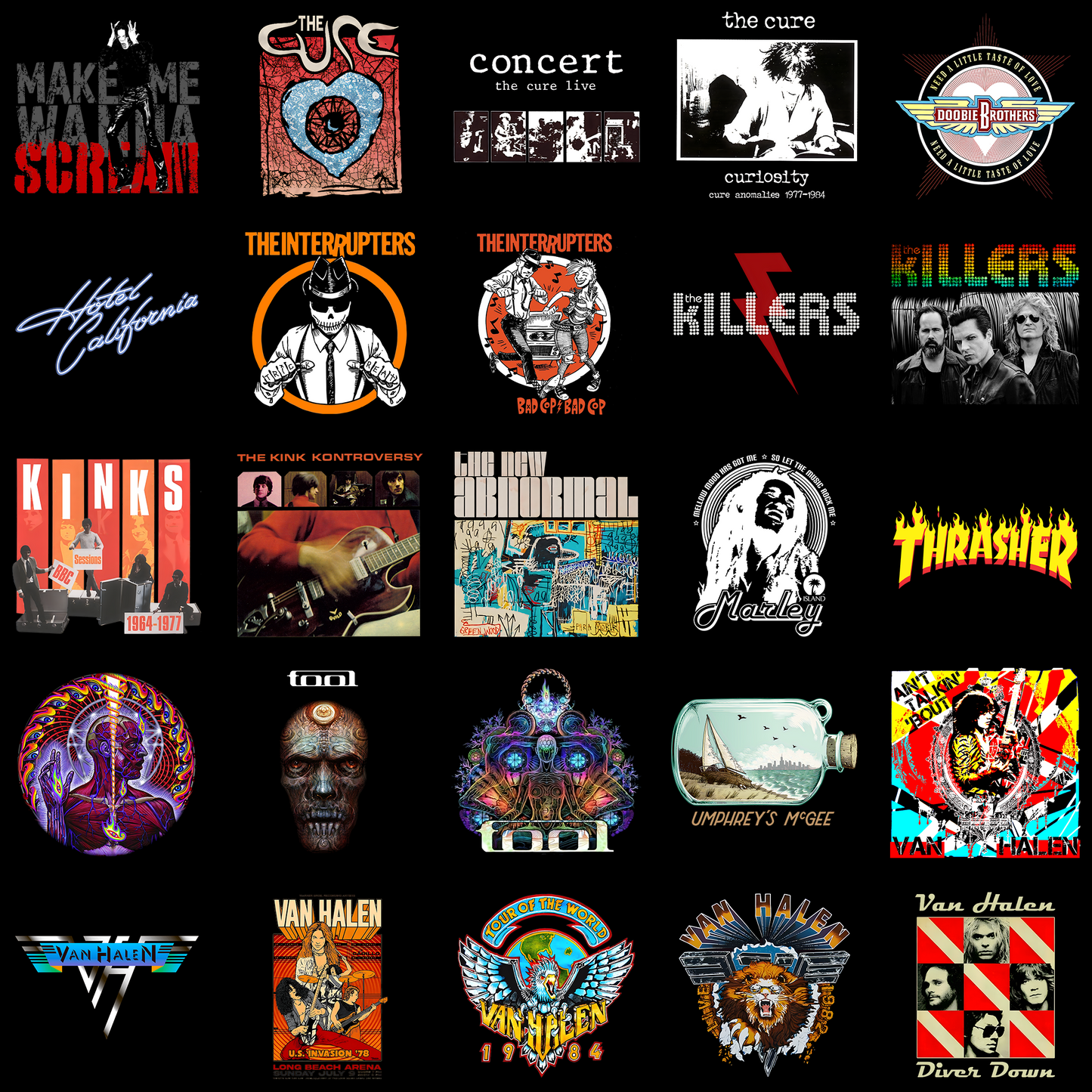 25 Band Art Posters – Psychedelic, Punk, Reggae & Classic Rock