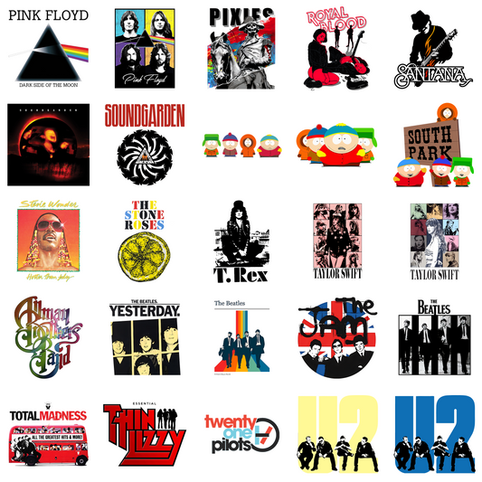 Famous Music Band Digital Art - 25 Files Instant Download
