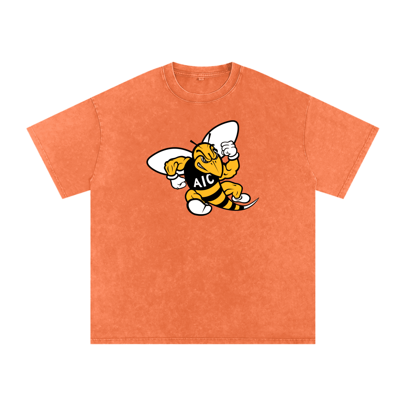 AIC t shirt, Yellow Jackets sh,Yellow Jackets shirt,hornet mascot tee,cartoon hornet graphic,yellow jackets,bee logo,fierce hornet,buzzing insect,yellow black design,powerful wasp