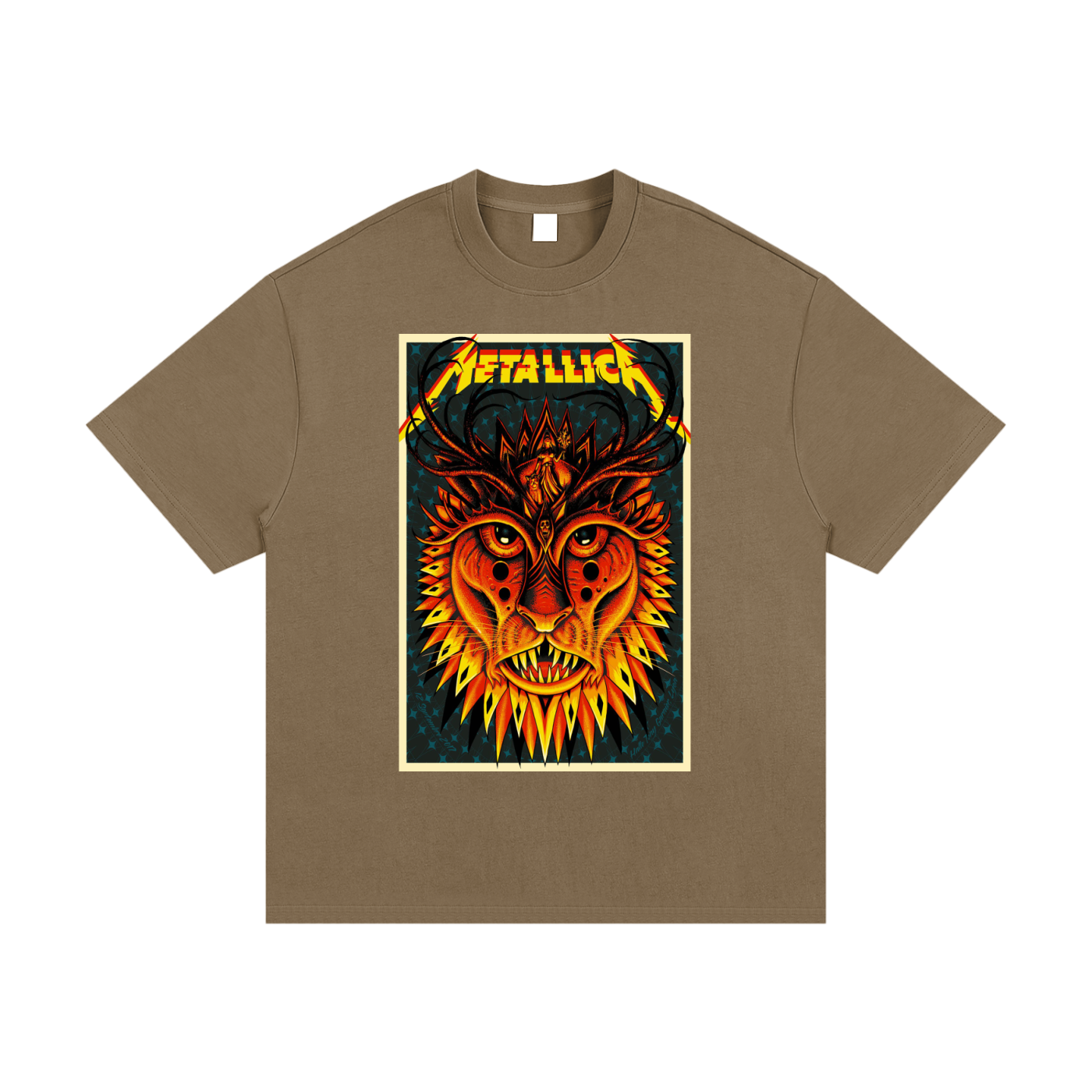 Metallica Psychedelic Lion Graphic Essential Heavyweight Cotton T-Shirt
