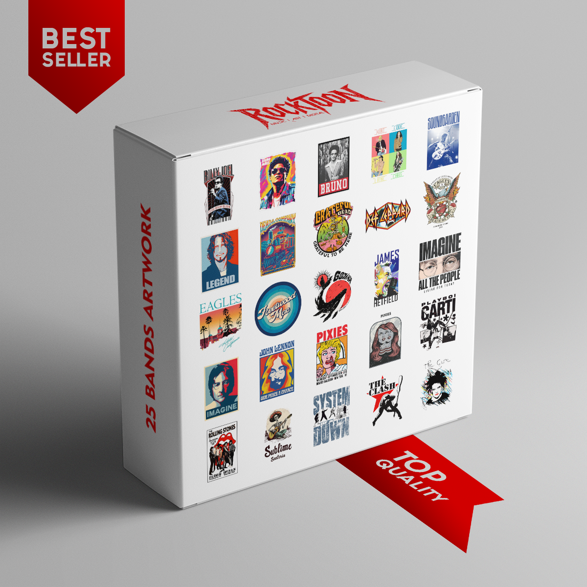 Rock Band Fan Art Posters - Instant Digital 25 PNG Product