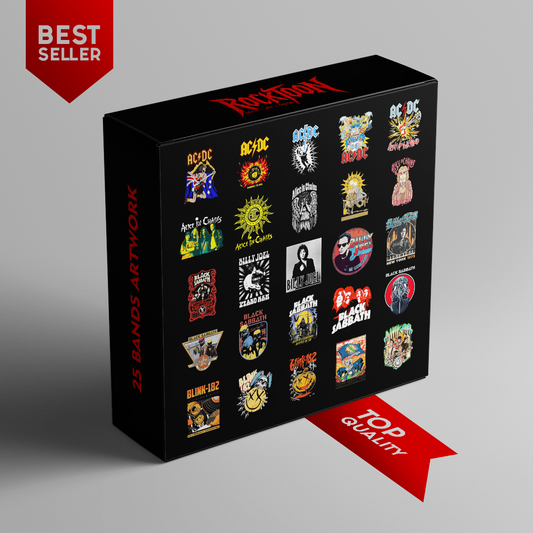 25 Rock Band Posters - AC/DC, Black Sabbath, Blink-182 & More (Digital Download)