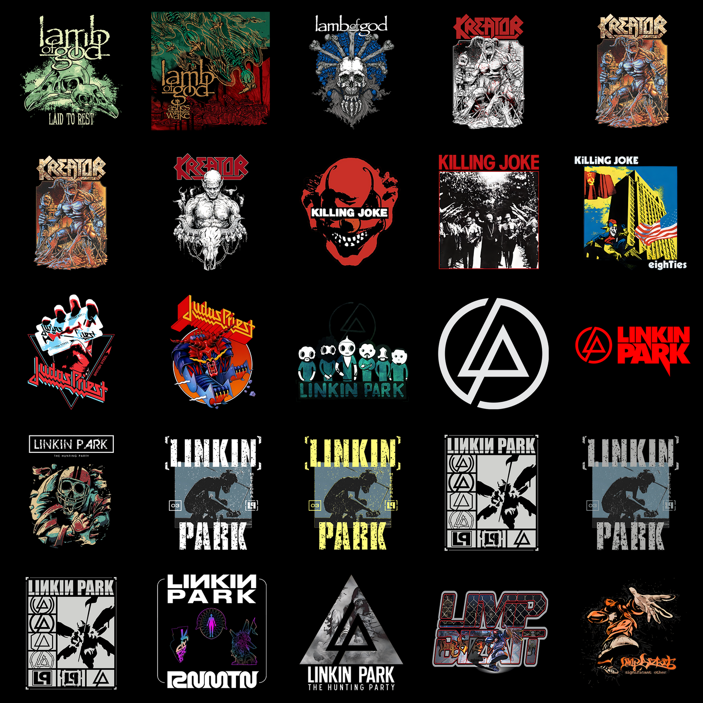 25 Heavy Metal & Nu-Metal Band Bundle PNG