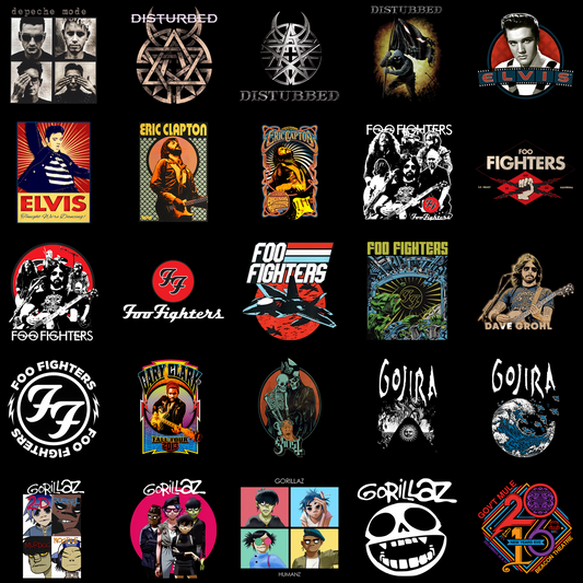 Best-Selling Rock & Alternative Band Digital Art Collection - 25 Designs