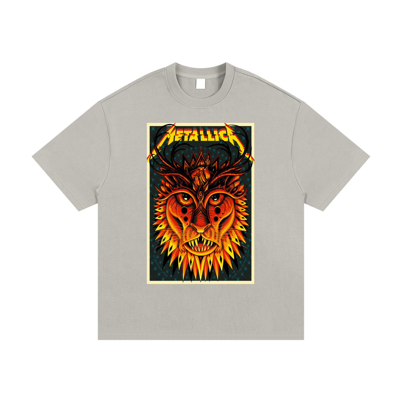 Metallica Psychedelic Lion Graphic Essential Heavyweight Cotton T-Shirt