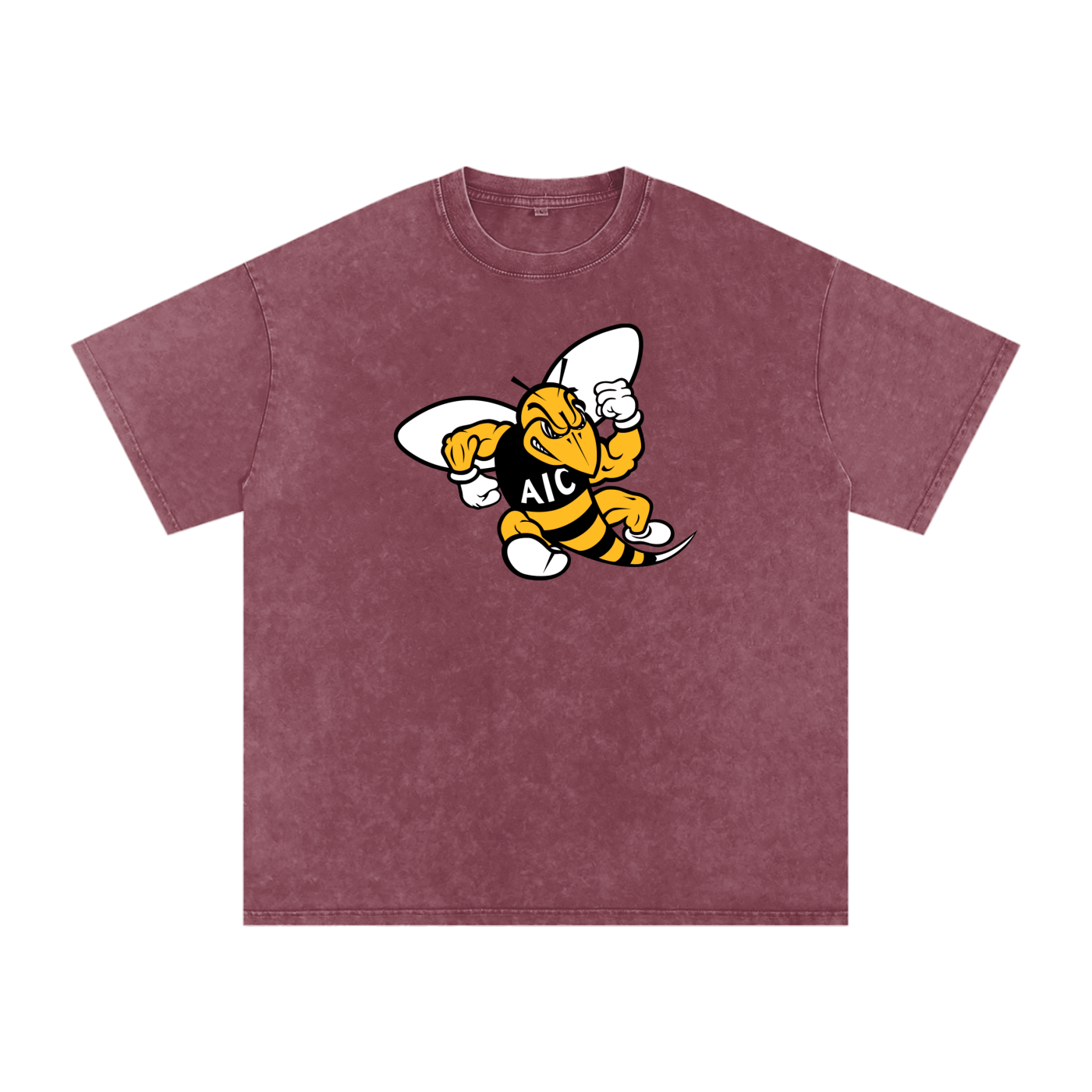 AIC t shirt, Yellow Jackets sh,Yellow Jackets shirt,hornet mascot tee,cartoon hornet graphic,yellow jackets,bee logo,fierce hornet,buzzing insect,yellow black design,powerful wasp