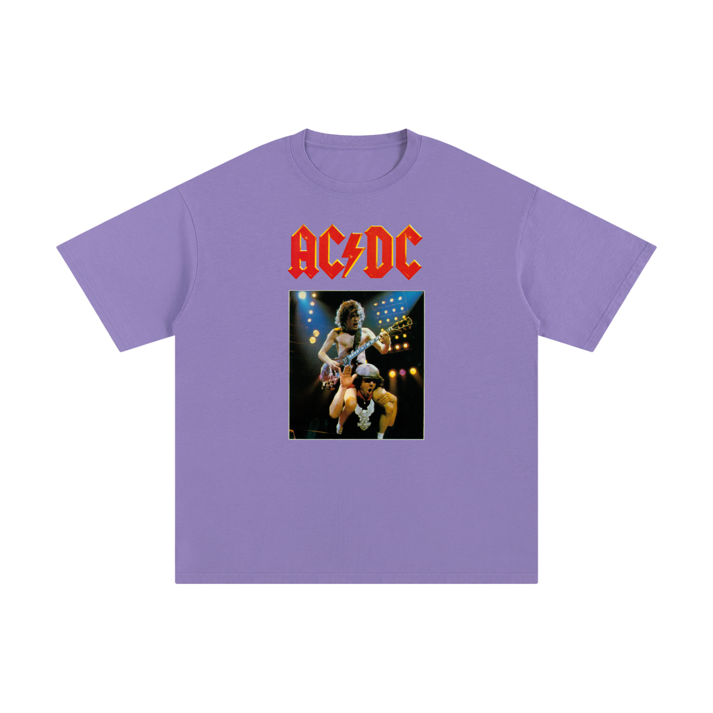 ACDC poster, Angus Young, Bria,ACDC poster,Angus Young,Brian Johnson,ACDC stage shot,80s rock band,live rock concert,ACDC Merch,ACDC shirt,ACDC Vintage design