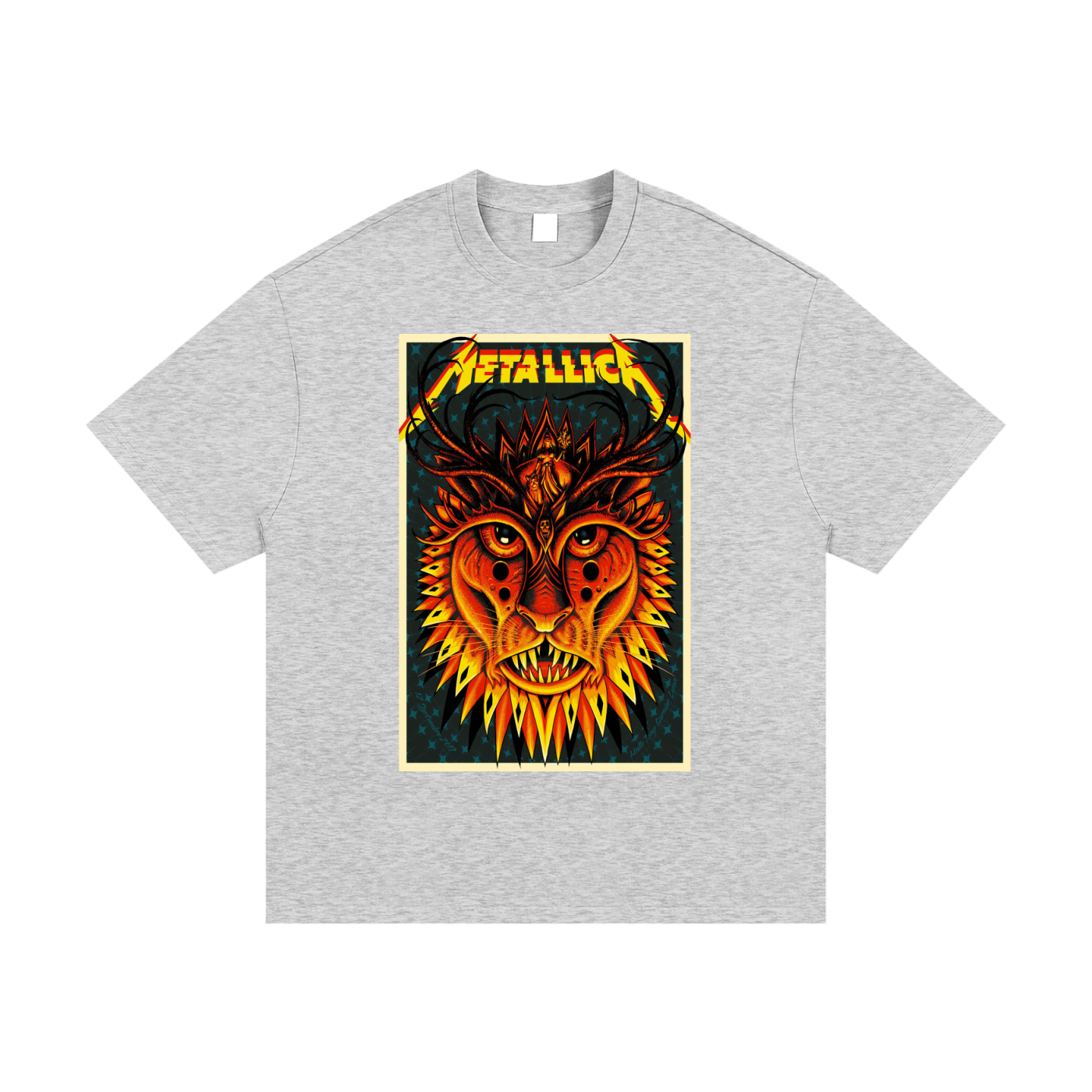 Metallica Psychedelic Lion Graphic Essential Heavyweight Cotton T-Shirt